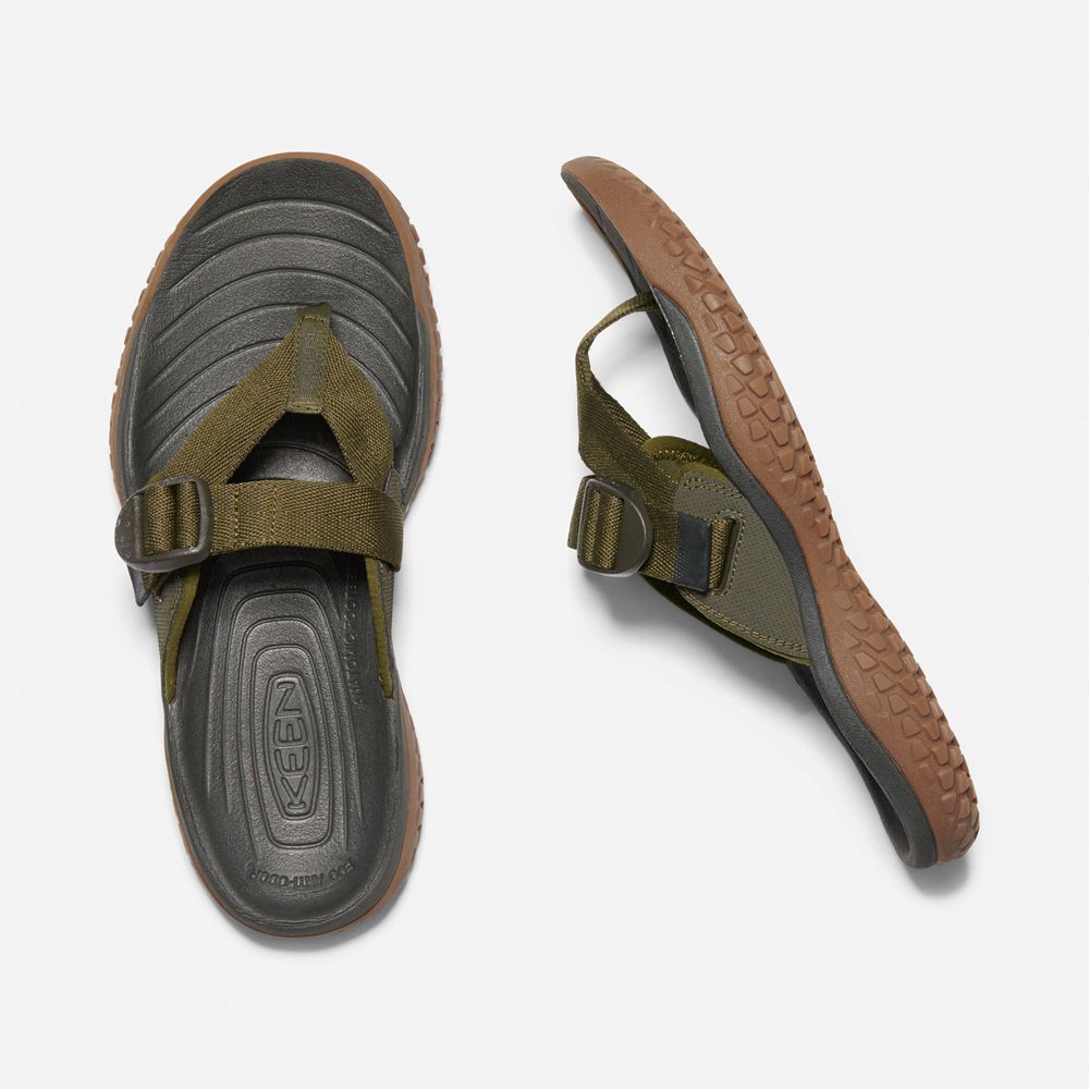 Tong Keen Homme Vert Olive Foncé | Solr Toe Post Sandal | TBNCO-5241